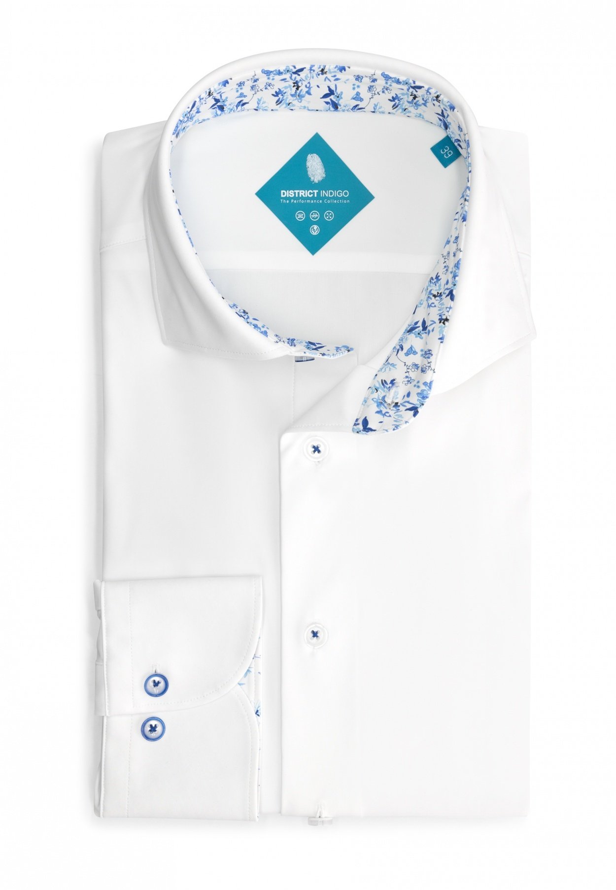 District Indigo Performance Overhemd White 