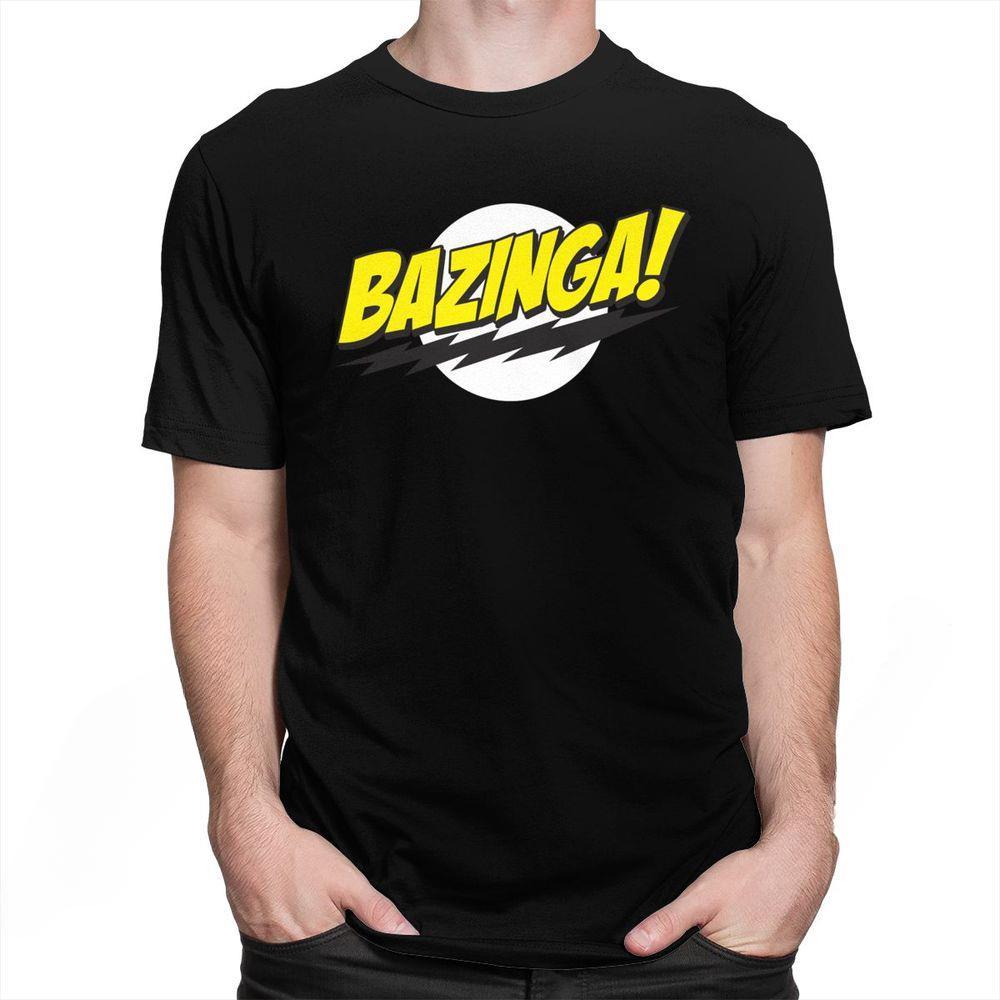 WowClassic The Big Bang Theory Bazinga T-shirt Heren 100% Katoen Knappe Sheldon Cooper T-shirt Geek Tbbt Tee Tops Merch Cadeau XL zwart