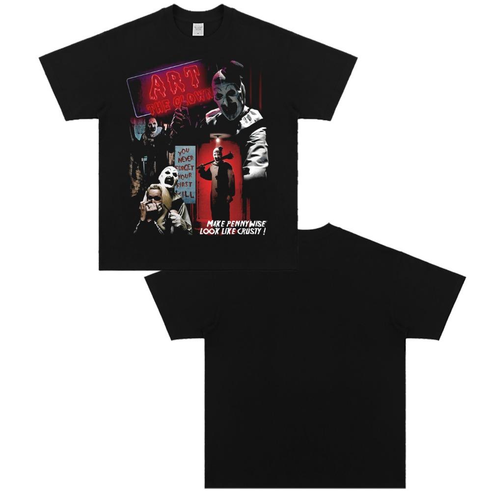 Comfortable season Halloween Ghost Clown Horror heavy metal rock West Coast Skate Street Summer T-shirt Loose Casual T-shirt Men Women XXXL