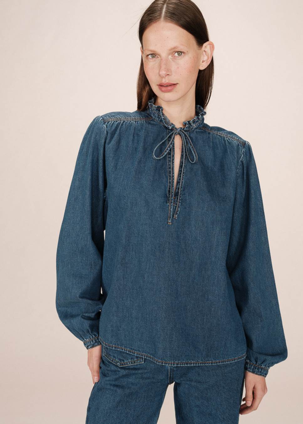Grace & Mila Salsa blouse strik denim