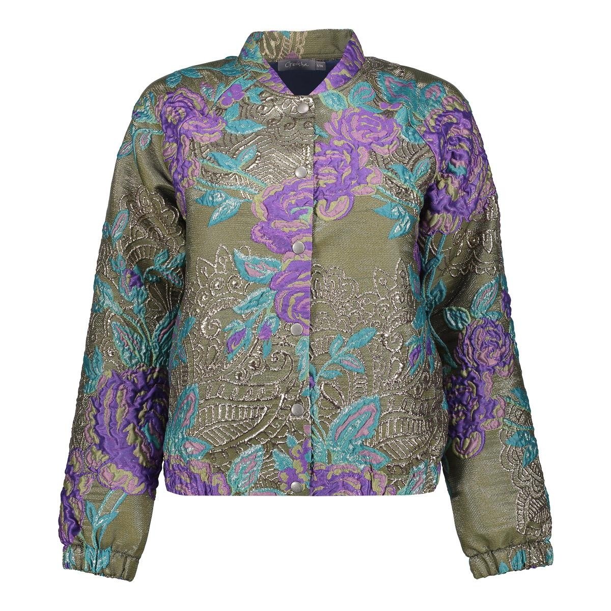 Geisha 55713-20 530 jacket flowers lurex green/purple