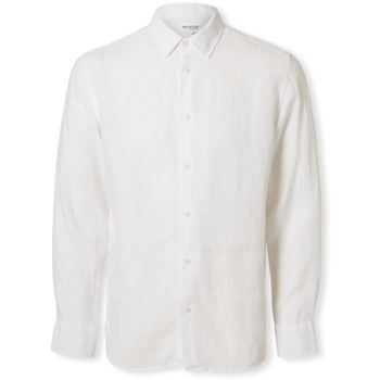 Selected Overhemd Lange Mouw  Regkylian-Linen Shirt - White