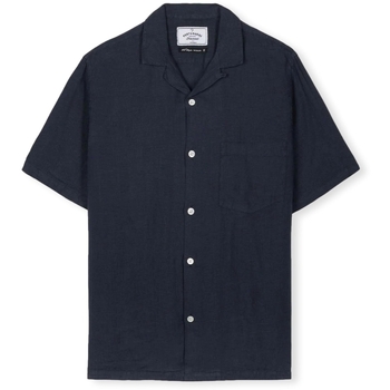 Portuguese Flannel Overhemd Lange Mouw  Linen Camp Collar Shirt - Navy