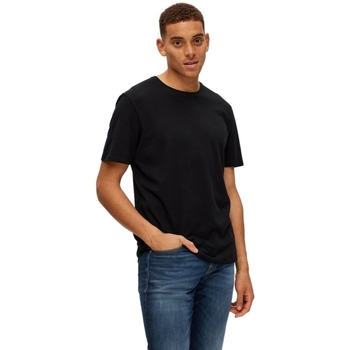 Selected T-shirt  Noos Pan Linen T-Shirt - Black