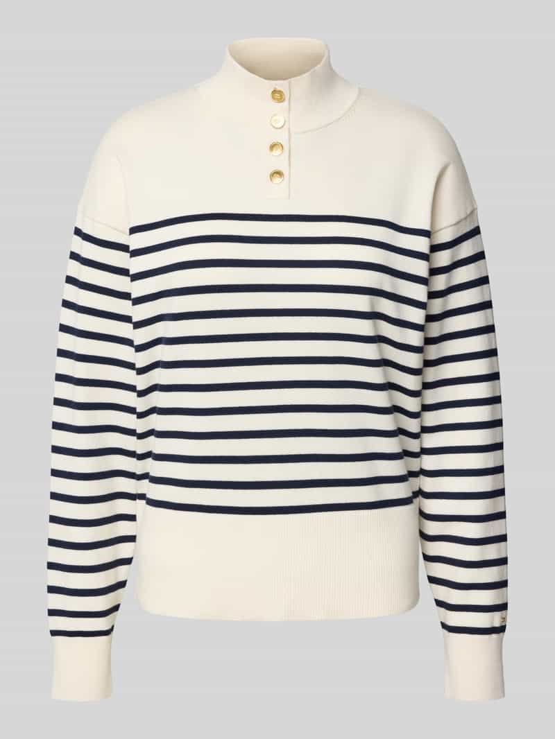 Tommy Hilfiger Gebreide trui CO JERSEY GOLD BTN MOCK-NK SWT