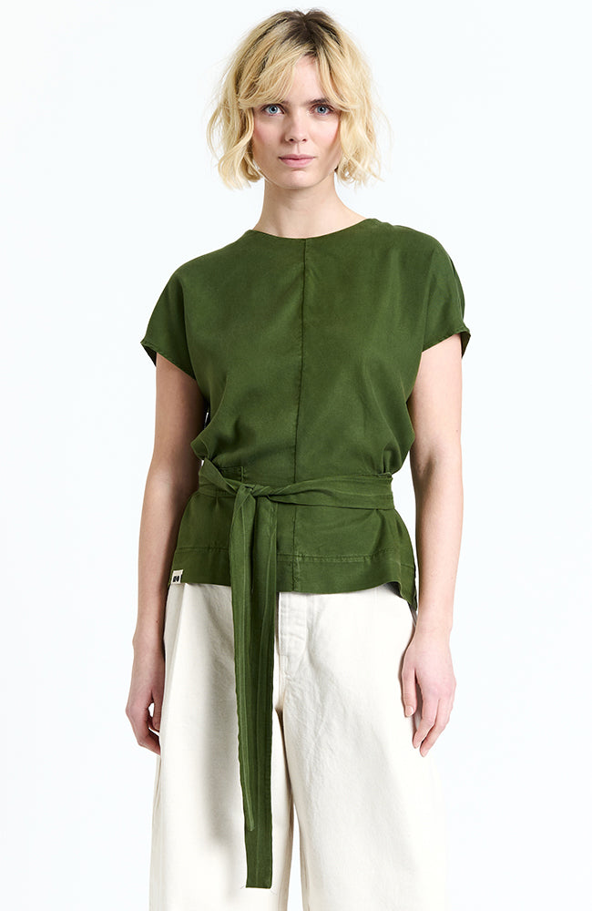New Optimist Damen vegan Bluse Thes ZypressengrÃ¼n