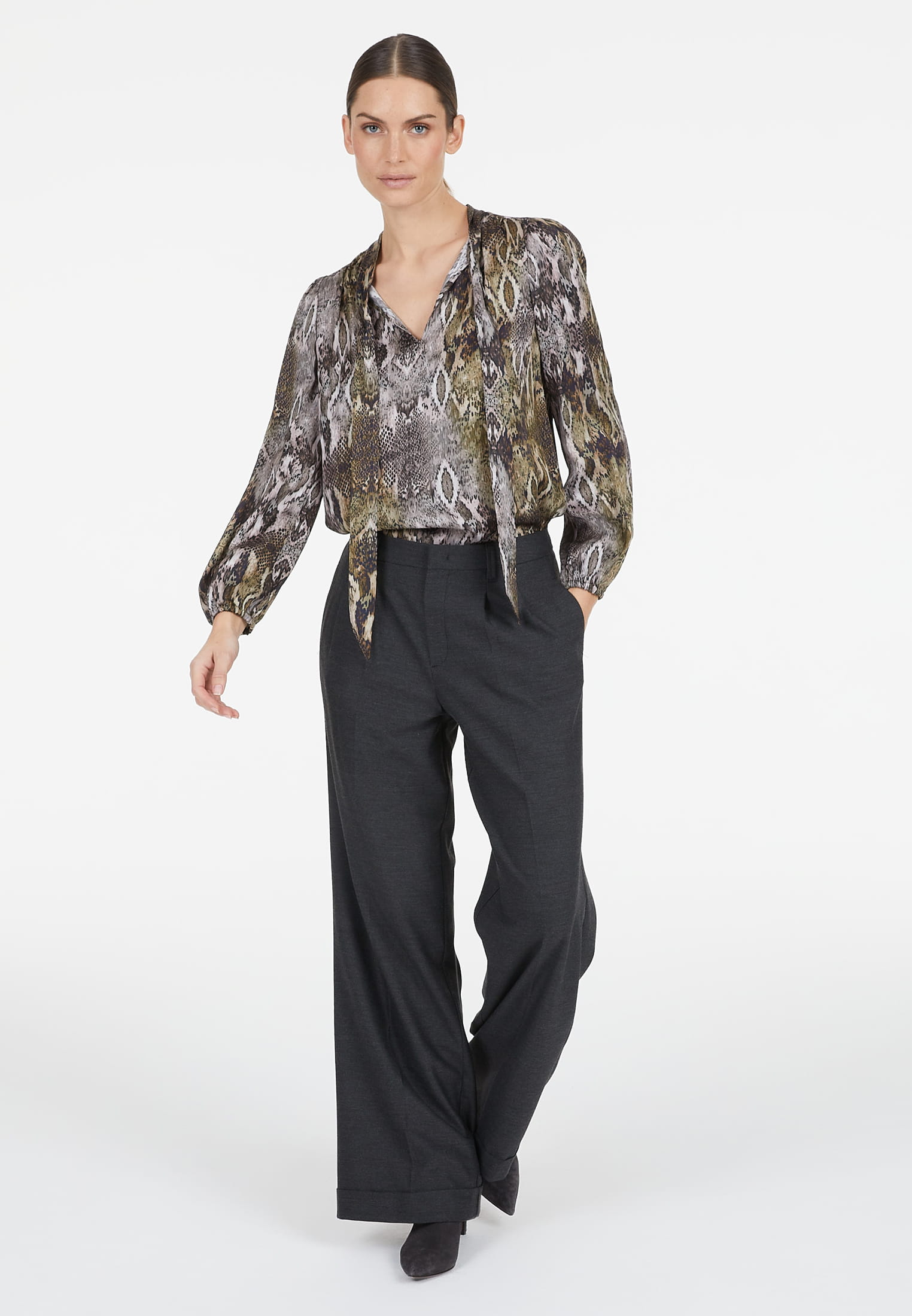 MARC AUREL Flanellhose mit Bundfalten