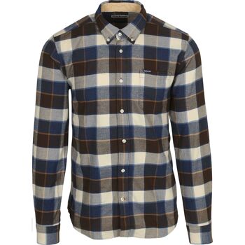 Barbour Overhemd Lange Mouw  Valley Overhemd Ruit Bruin Blauw