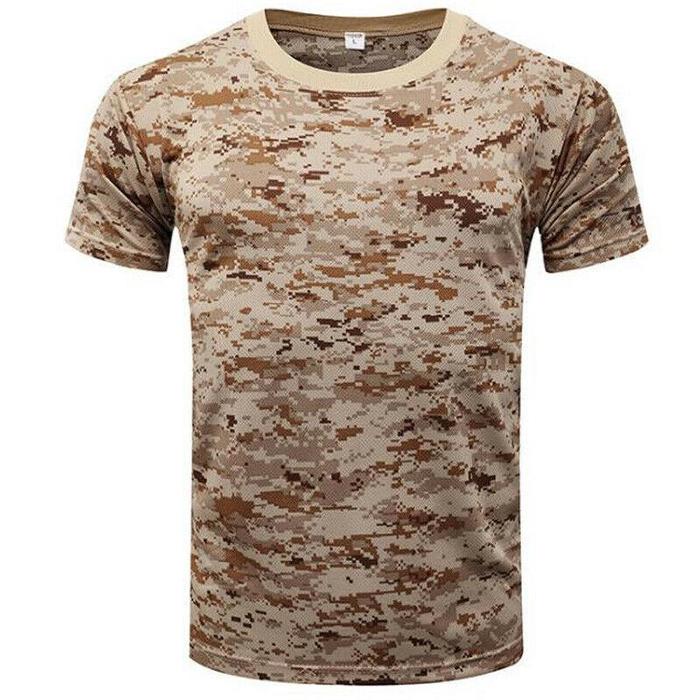 4 MEN Heren militaire tactische camouflage camo T-shirt leger gevecht zomer spier tee top L