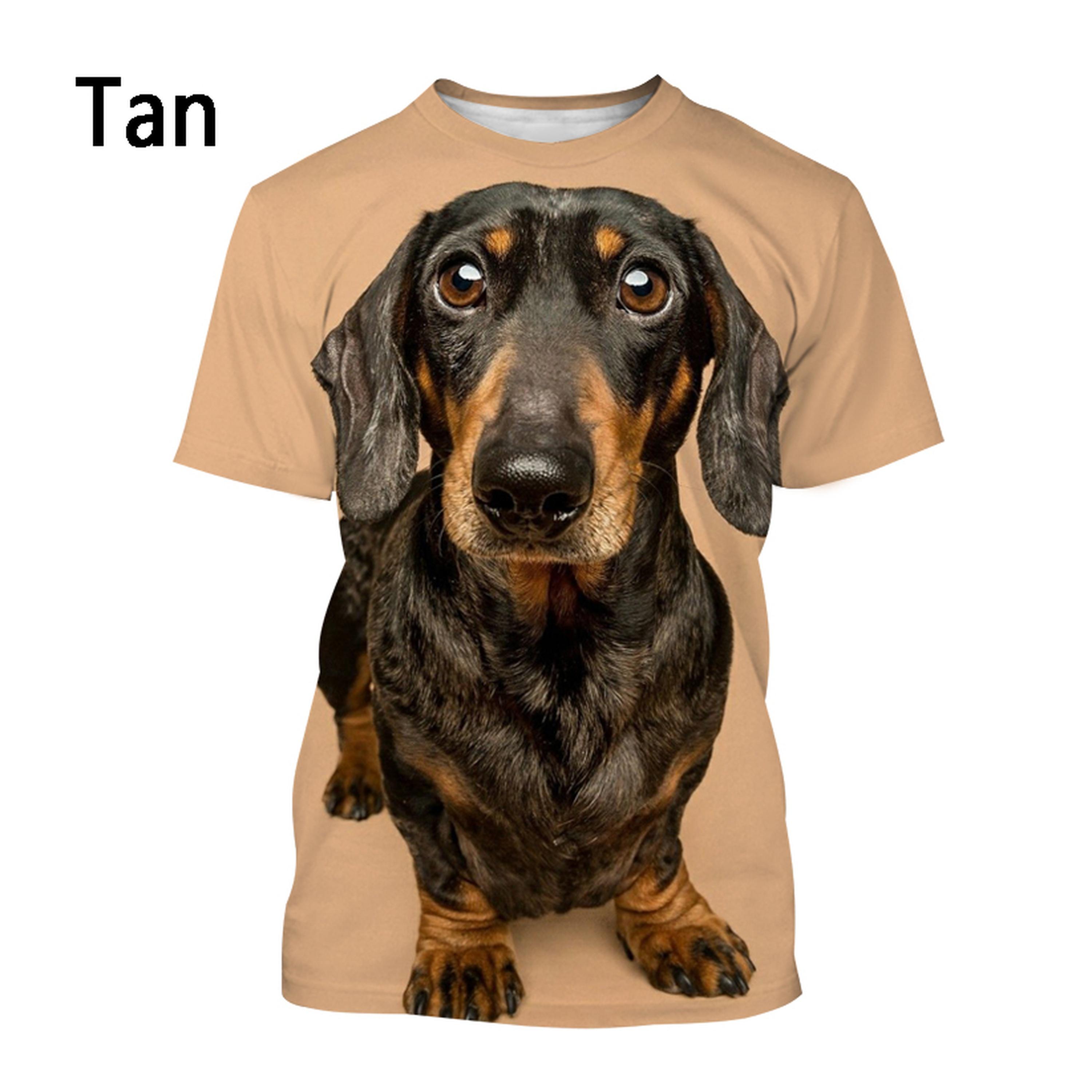 ETST 07 Teckel T-shirt Heren Mode 3D Bedrukt Korte Mouw Zomer Casual Honden Shirt Top Trendy Heren 5XL