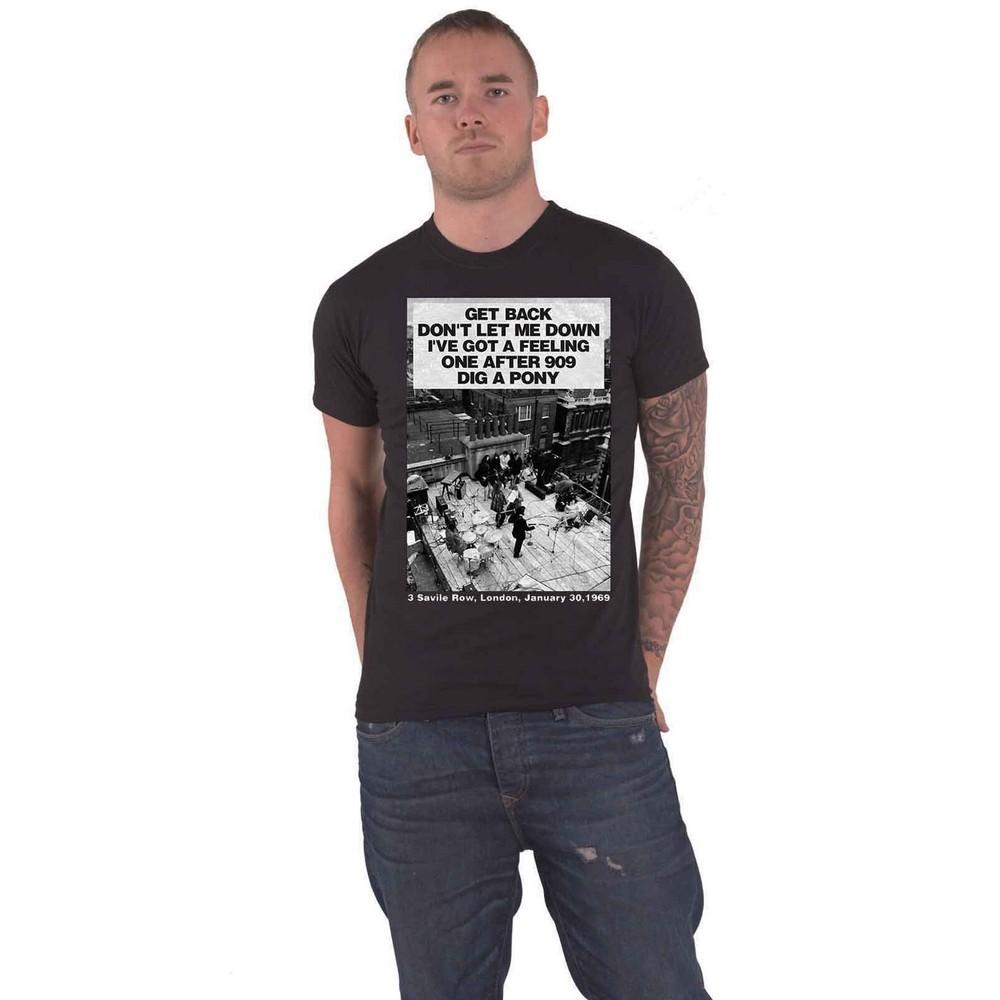 The Beatles Unisex volwassen Rooftop Songs katoenen T-shirt M zwart