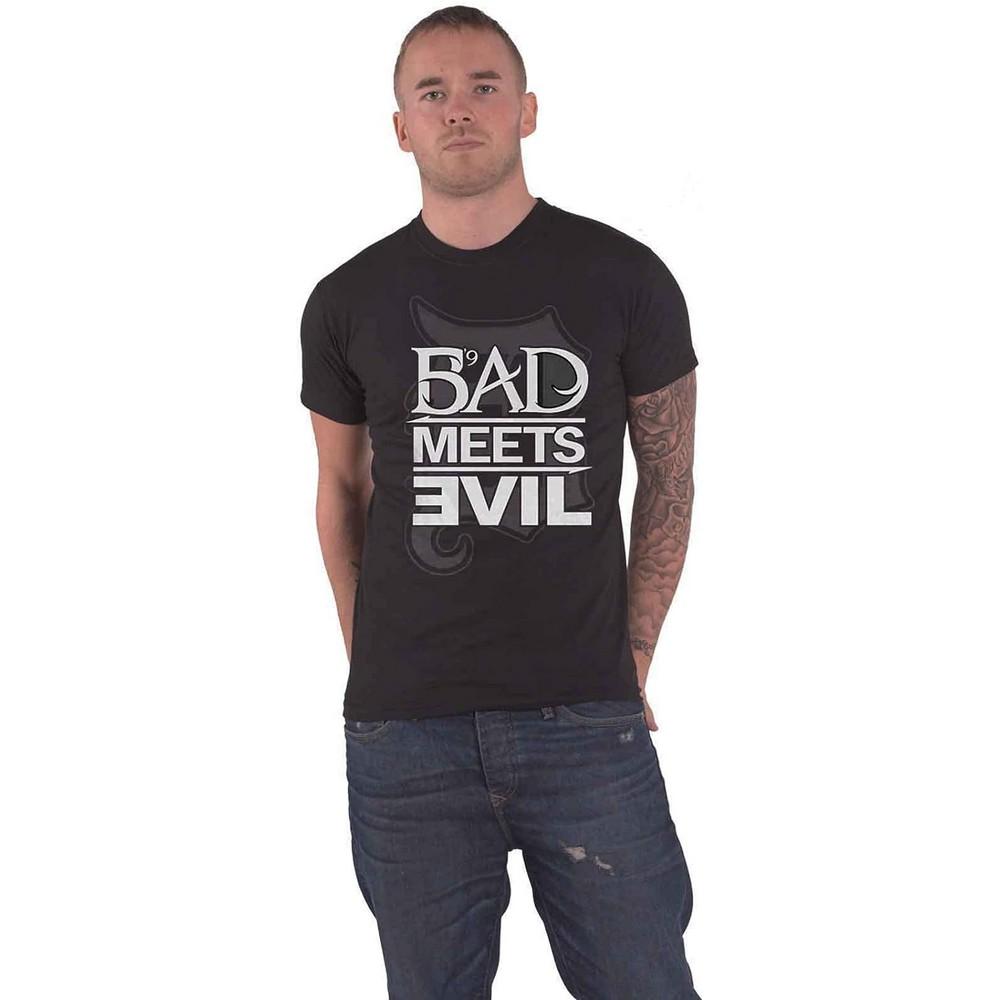 Pertemba FR - Apparel Bad Meets Evil Unisex volwassen logo katoenen T-shirt M zwart/wit