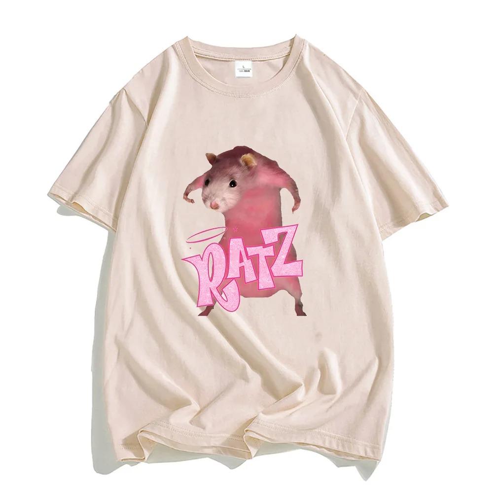 Trendy discount Ratz Pink Mouse canvas T-shirt 100% katoen Korte mouw heren T-shirt Casual Kawaii Zomer O-hals T-shirt Schattige mannelijke zachte shirts S kaki