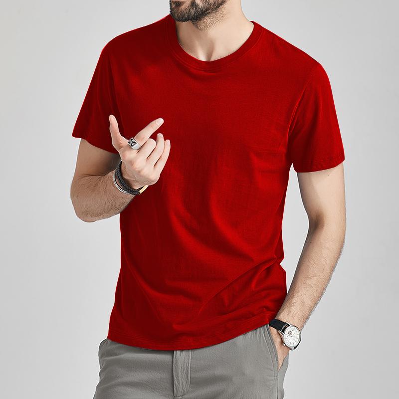 FEGKZLI Fashion Heren T-shirts Zomer Korte Mouw Effen 100% Katoen Witte T-shirts Top M