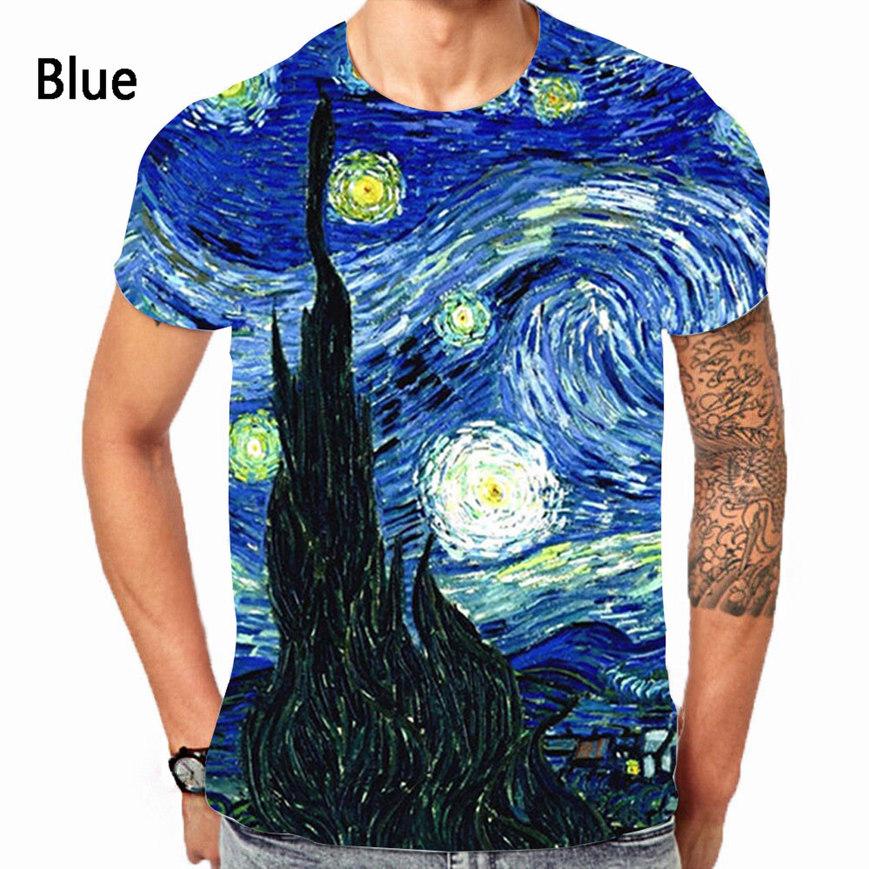 Chengyu Herenmode Vincent Van Gogh 3D-geprint T-shirt Trend Casual Elegant Kunst Schilderij Patroon Ronde Hals T-shirts 6XL