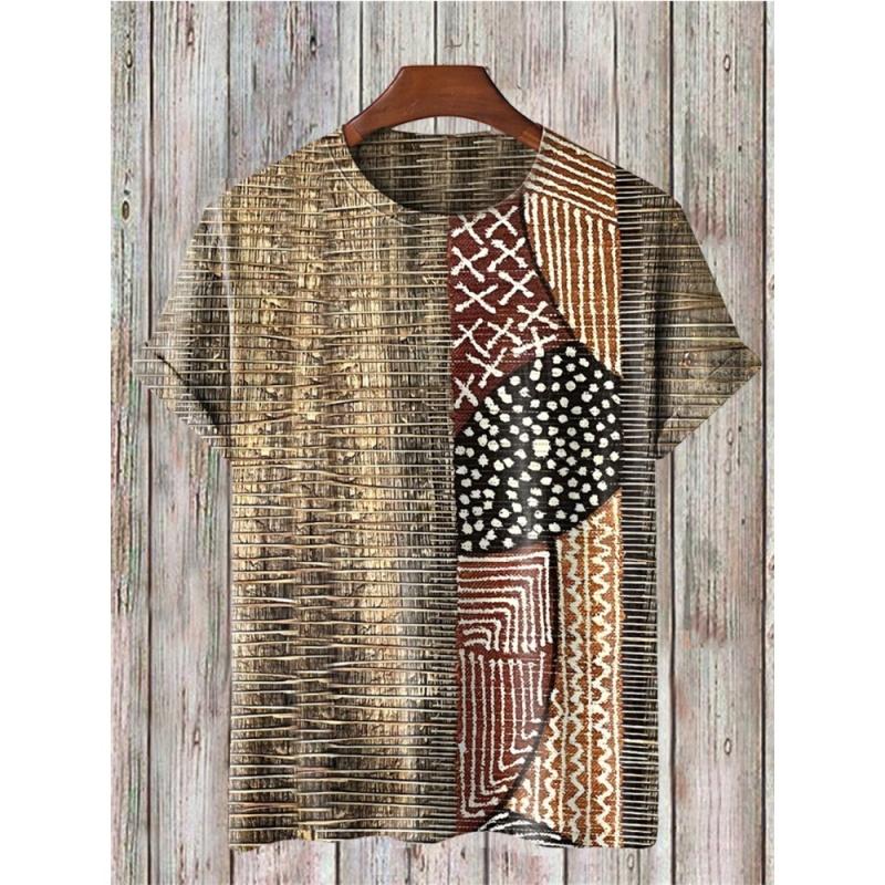 ETST 007 Heren T-shirt Zomer T-shirt Casual Korte Mouw Top O Hals T-shirt Losse Micro Elasticiteit Retro Mode Ademende Herenkleding 6XL