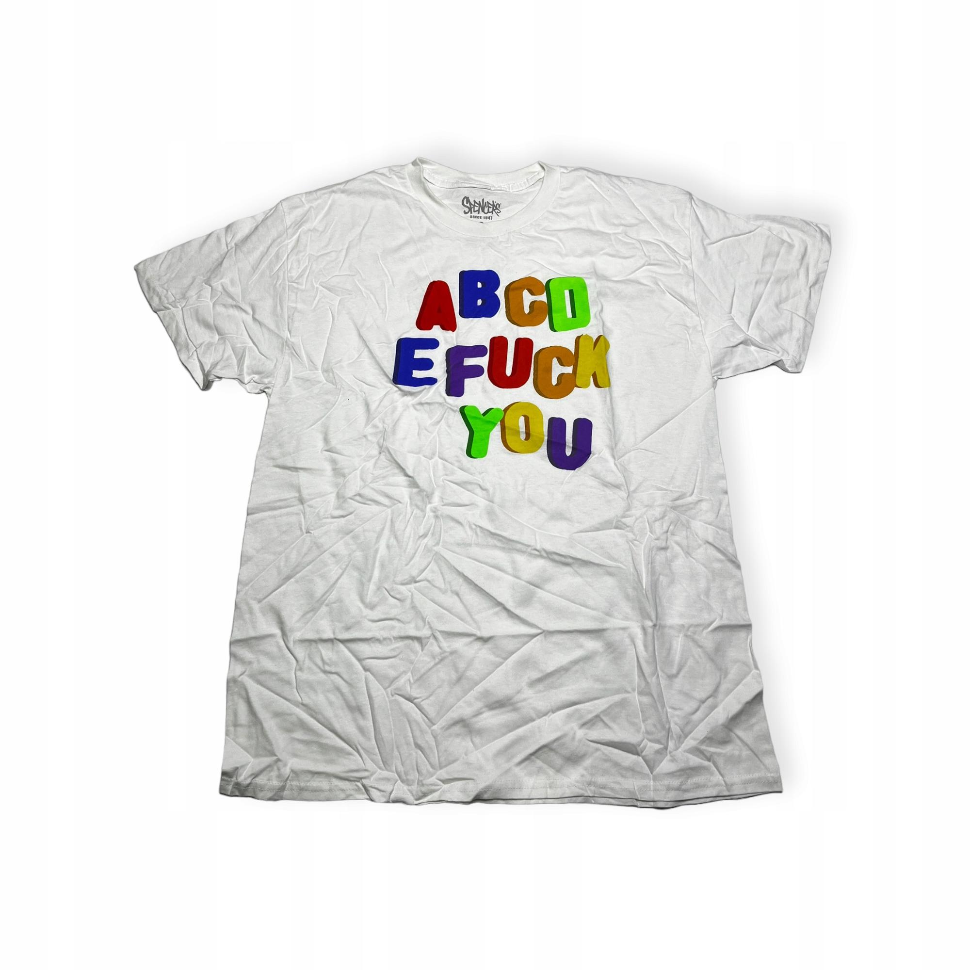 Outletup-clothes Koszulka T-shirt męski okrągły dekolt SPENCER'S NADRUK L