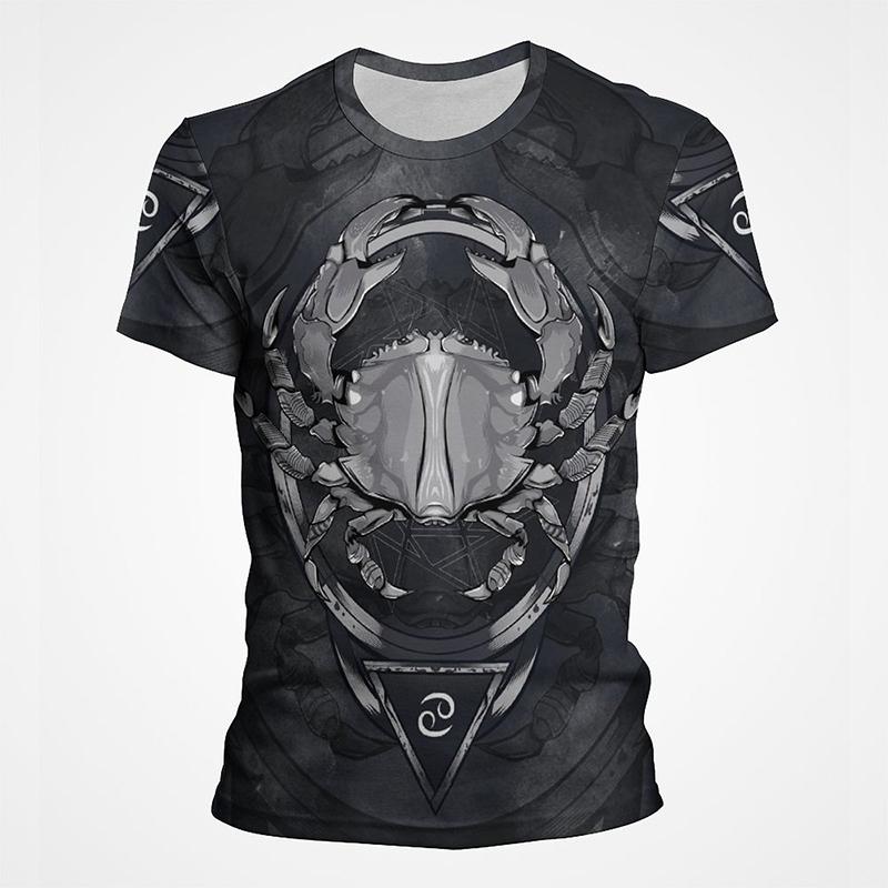 ETST 05 Schorpioen Leeuw Vissen Boogschutter Twaalf Constellatie T-shirt Heren Zomer Vintage T-shirt Grappig 3D Print T-shirt Casual Tops Tee 3XL