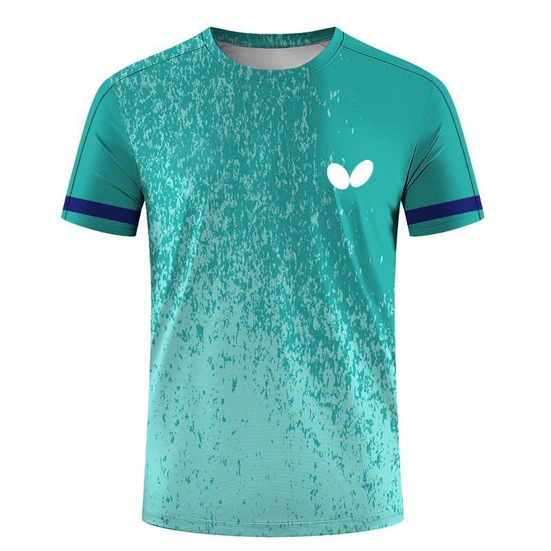 Bobby3 Zomer Heren Tafeltennis T-shirts Snel Droog Korte Mouw Tops Fitness Hardloopshirt Ademend Casual Sportkleding XL