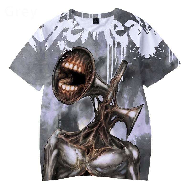 No. 11 Fashion Nieuwe mode sirene hoofd 3D print T-shirt voor jongens meisje casual korte mouw horror game tee harajuku streetwear cool oversized top 110