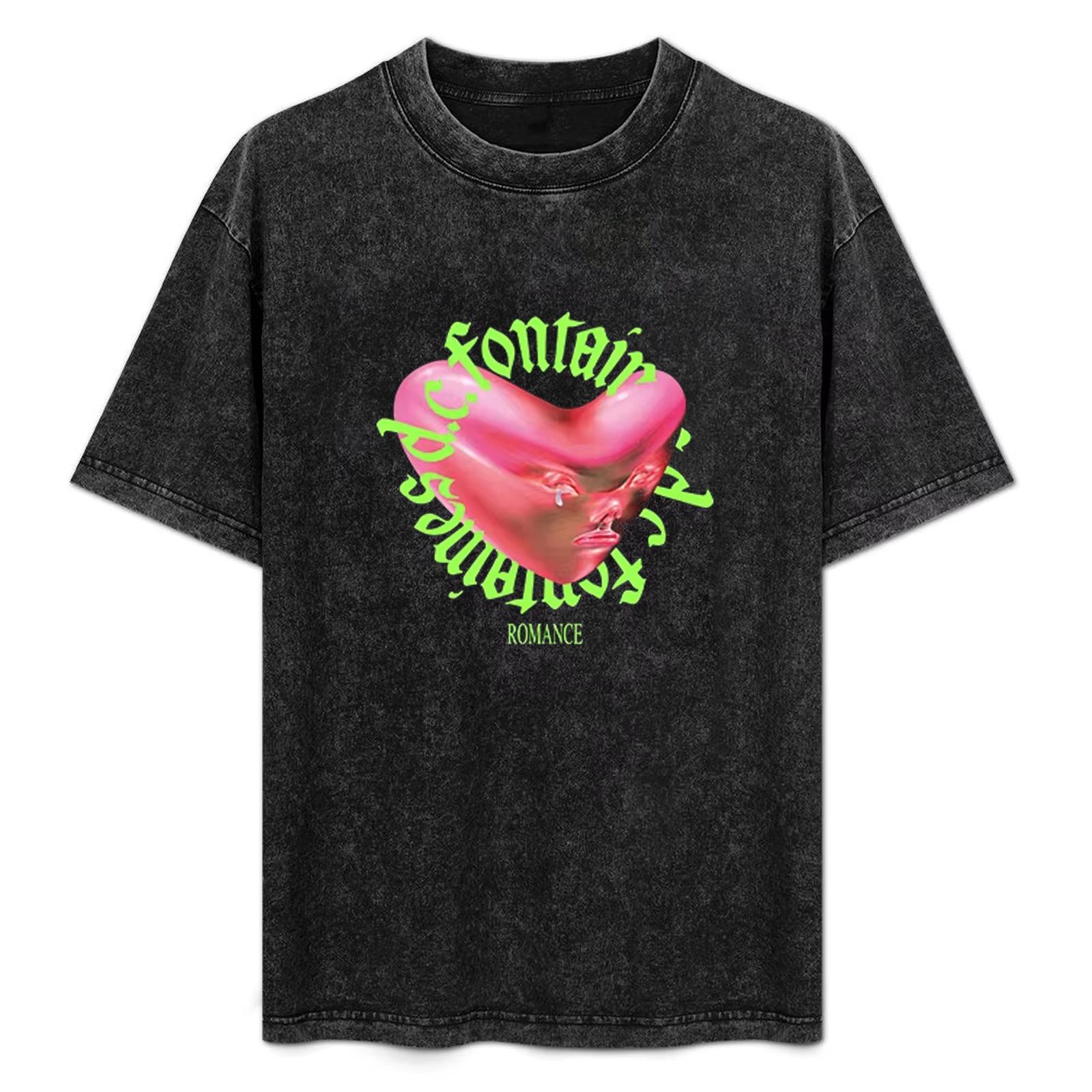 Continuously T-shirt Fontaines D.C.Romance T-shirt in The Modern World Heren Dames Katoenen T-shirts Korte Mouw Vintage Gewassen Losse Casual M