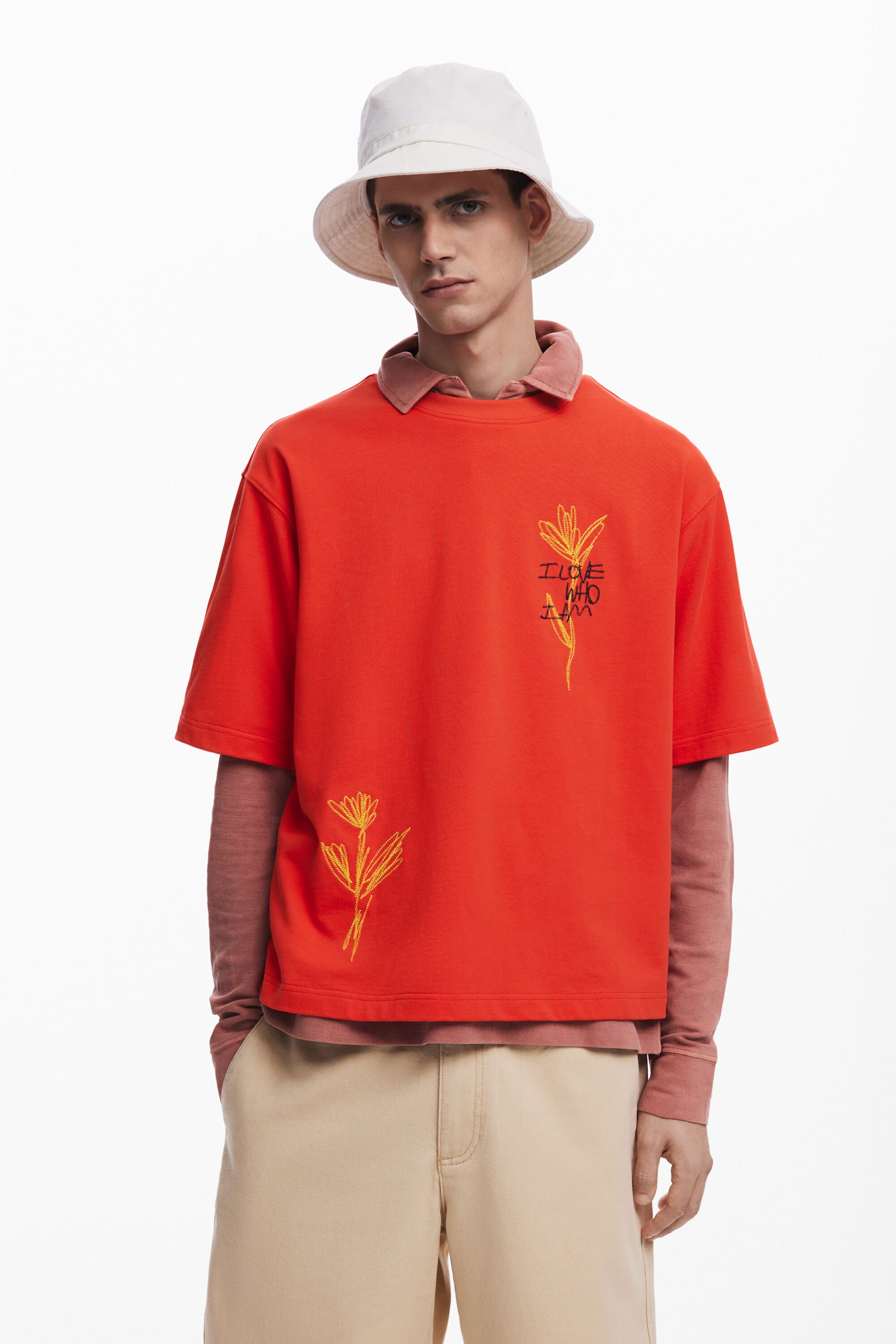 Desigual T-shirt met korte mouwen en bloemen - RED