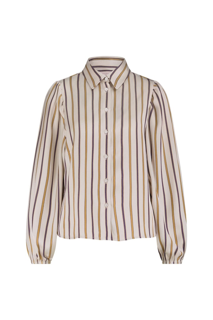 Studio Anneloes lina stripe blouse 13077 1365 caramel ink blue