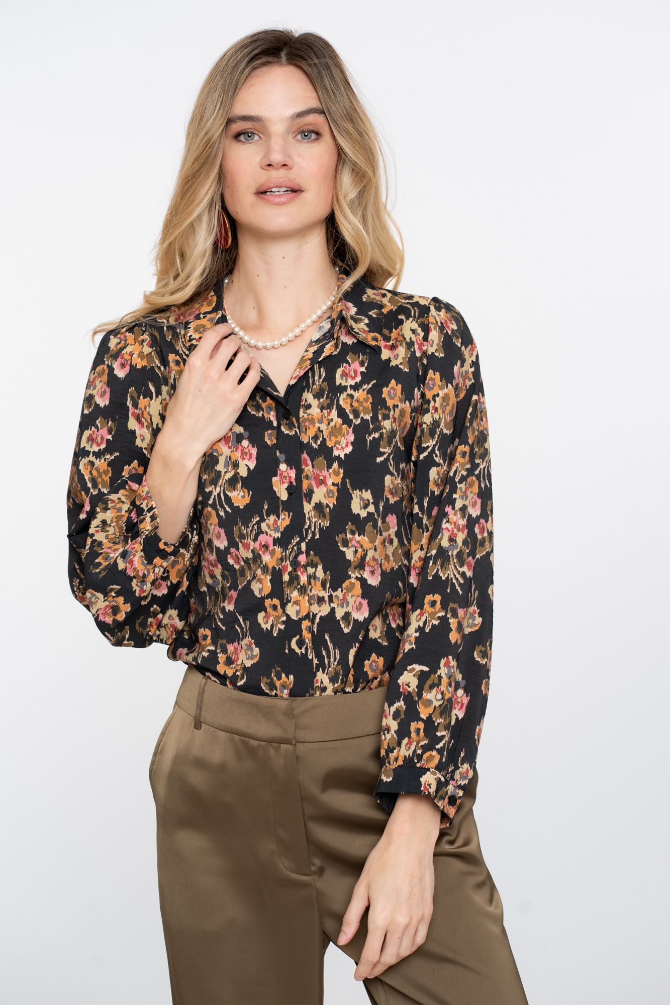 Geisha blouse flowers 53617-20 999 /yellow