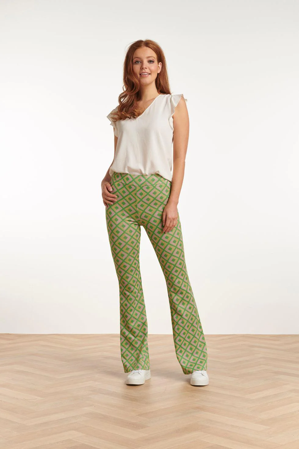 Smashed Lemon 23221 broek met retro print |
