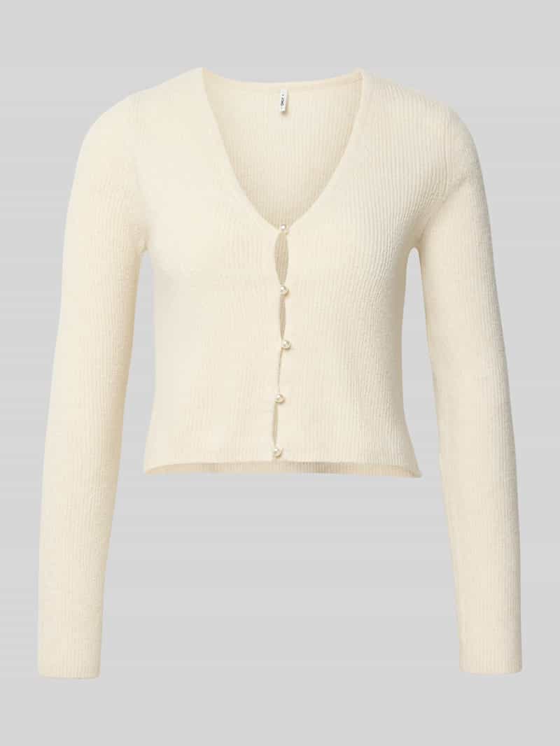 Only Gebreide trui ONLRICA LIFE LS VNECK PEARLCARD KNT
