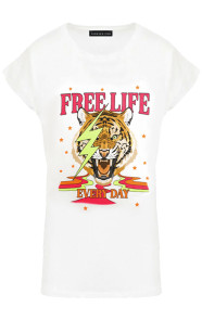 Jurkjes Tiger Top Elise Neon Roze Ecru