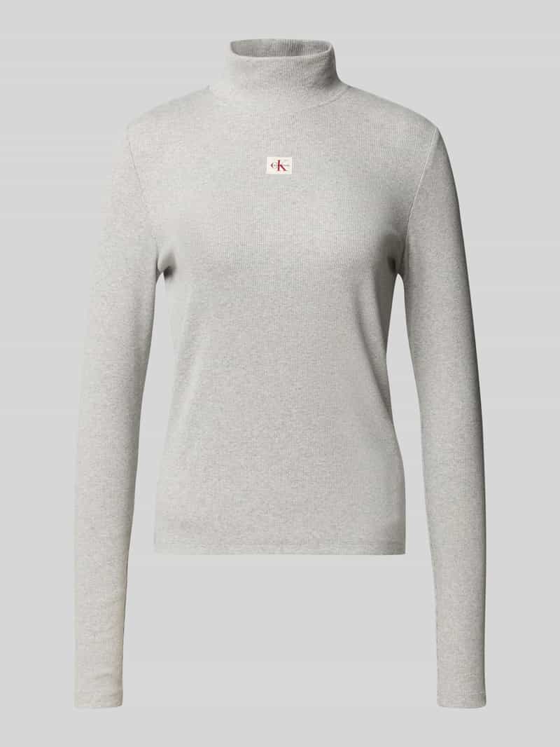 Calvin Klein Shirttop LS WOVEN LABEL TURTLENECK