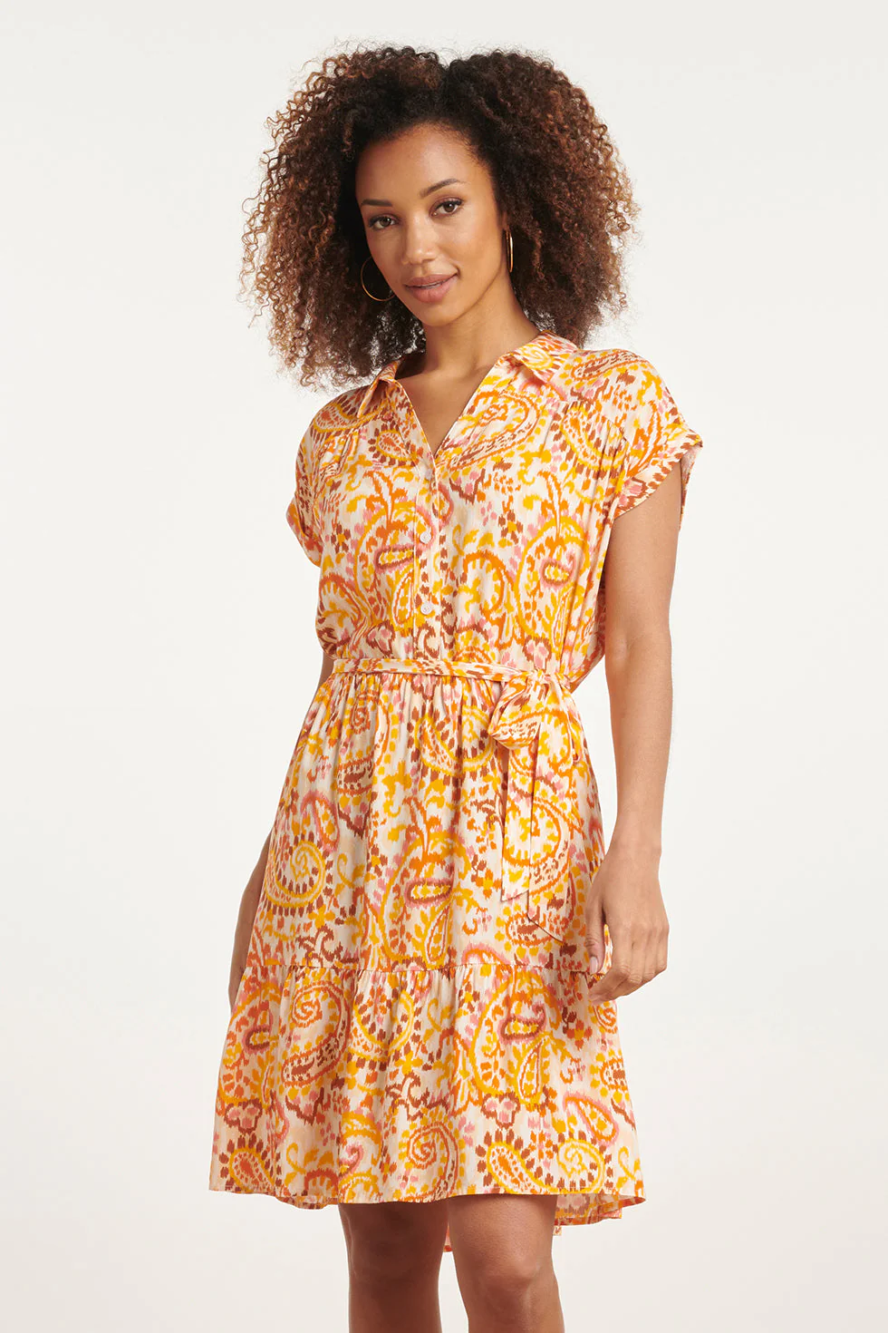 Smashed Lemon 24012 kort shirt jurkje met paisley print |