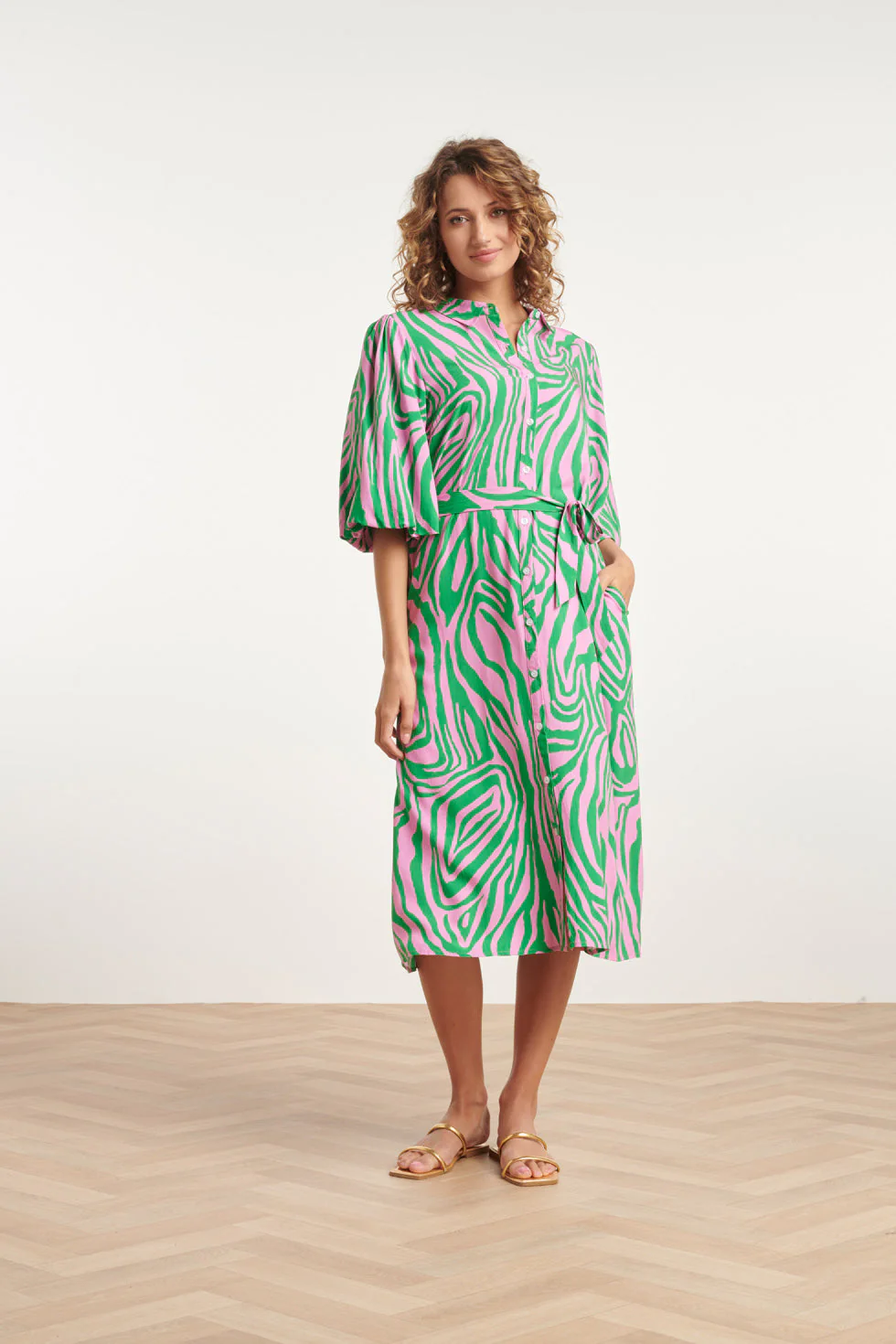 Smashed Lemon 24043 speelse shirt jurk met zebra print |