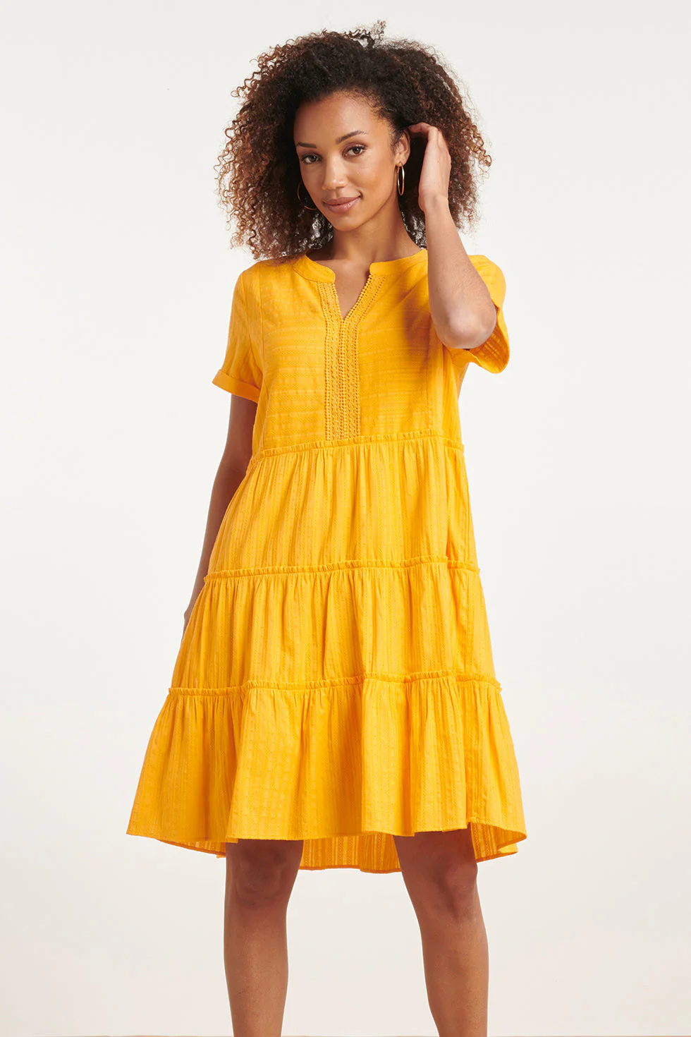 Smashed Lemon 24105 zomerjurkwarm zonnig met kantdetails |