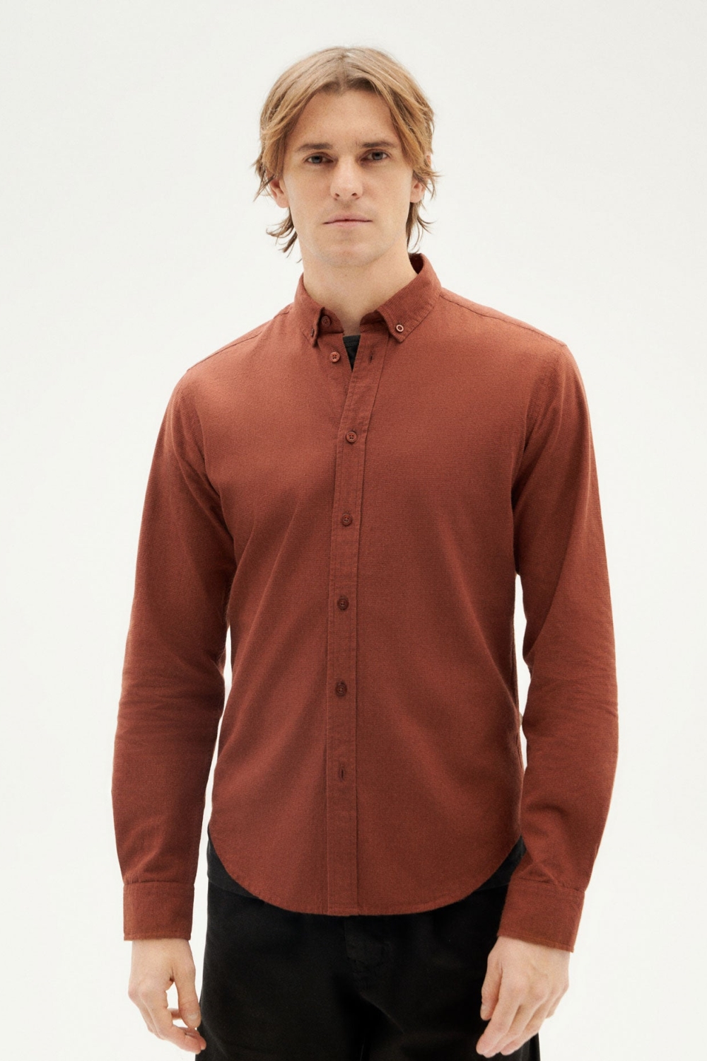 Thinking mu Herren vegan Hemd Ameisenbraun