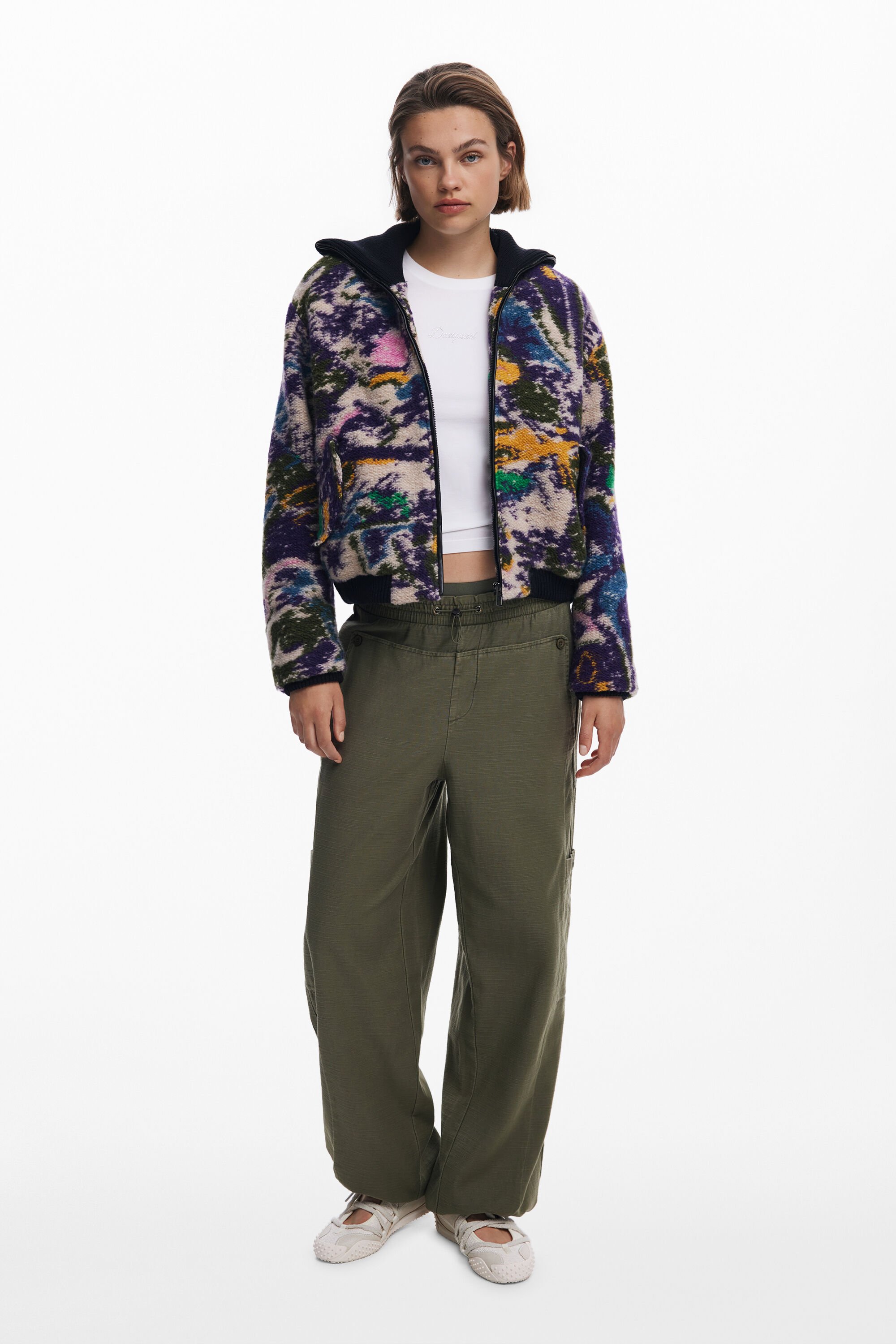 Desigual Joggingbroek van keperstof - GREEN