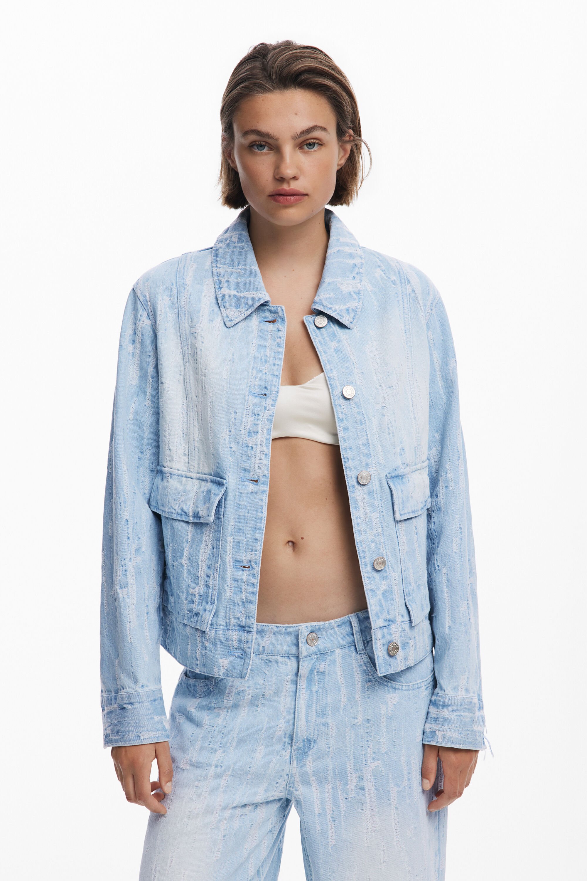 Desigual Spijkerjack met zakken - BLUE