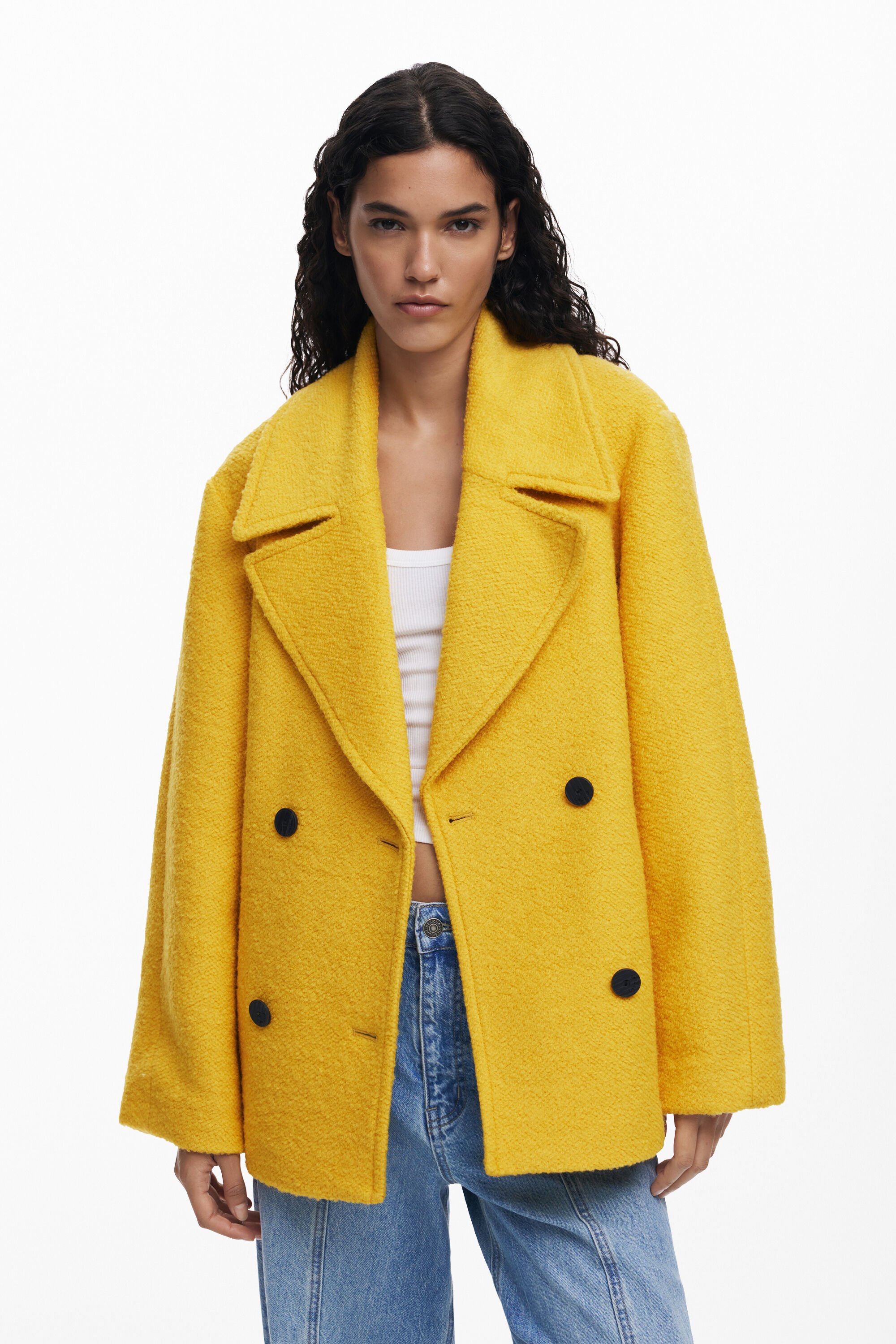 Desigual Korte boucléjas - YELLOW