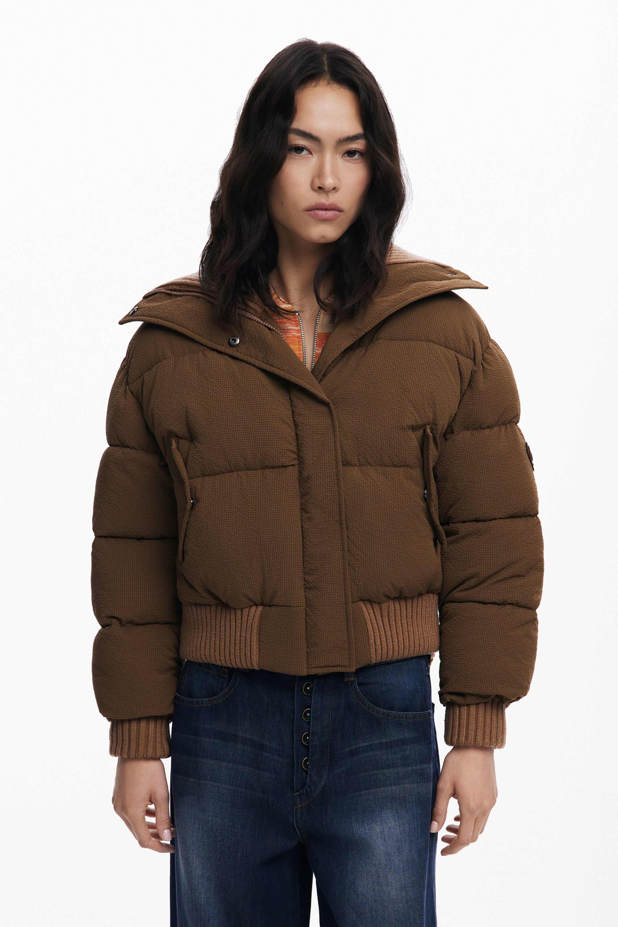 Desigual Gewatteerd bomberjack - BROWN