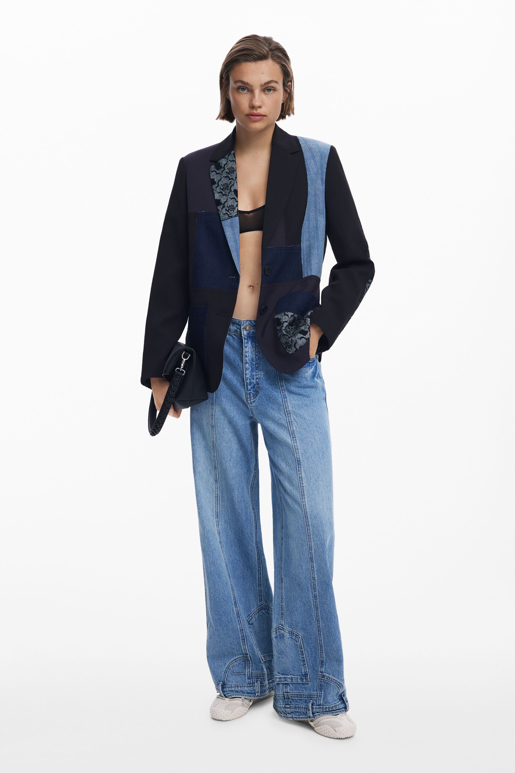 Desigual Patchwork-colbert - BLACK