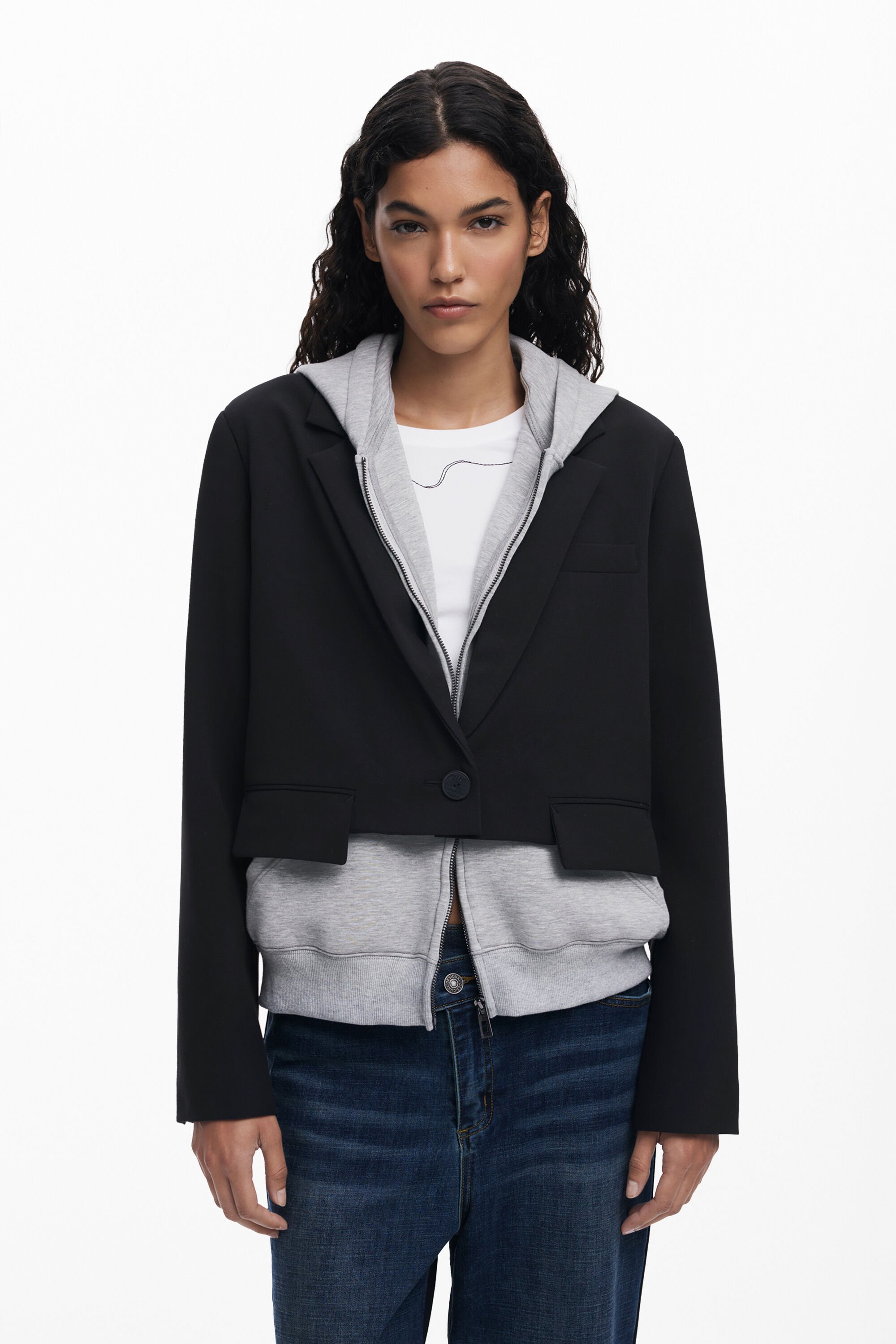 Desigual Gecombineerd gebreid colbert - BLACK