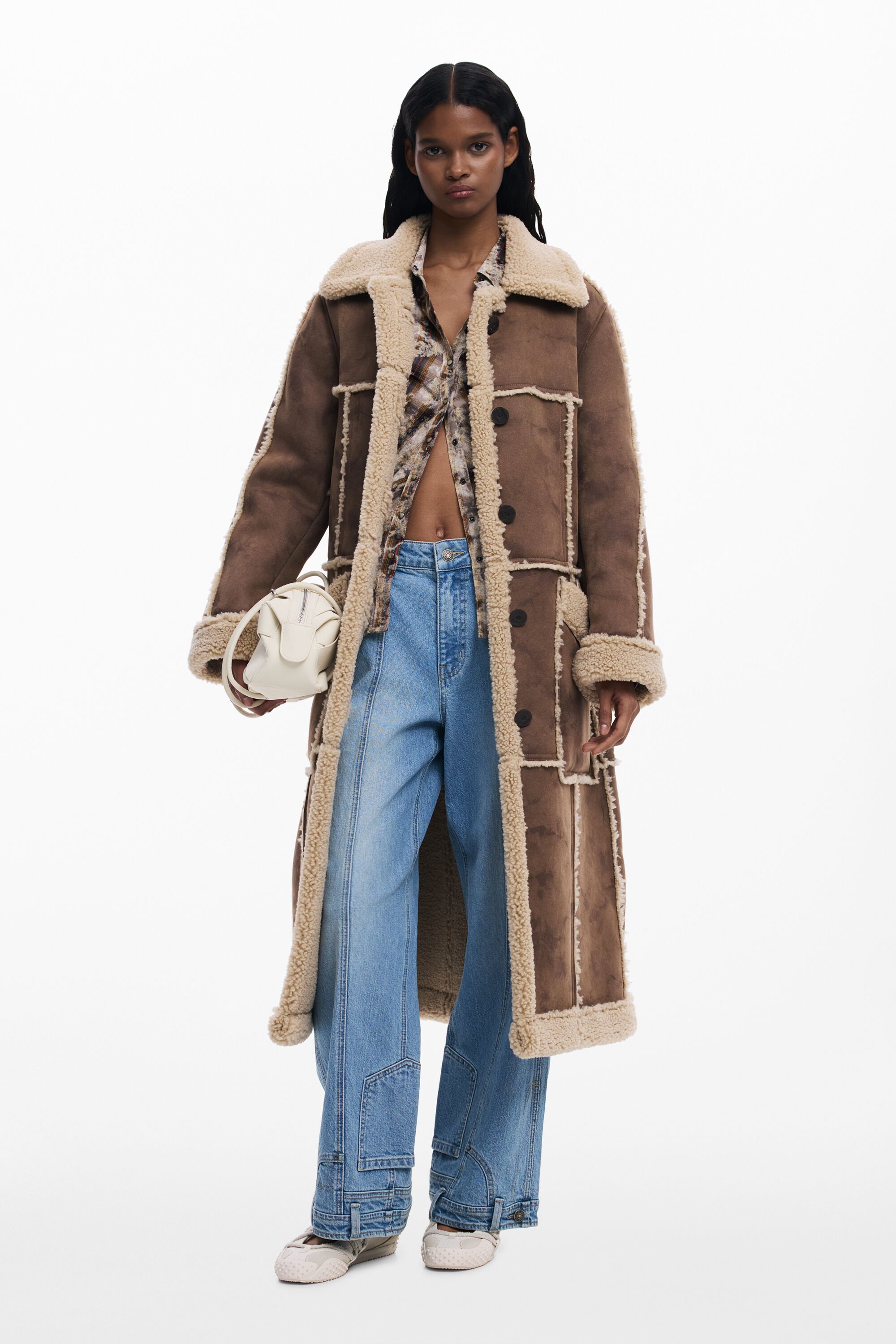 Desigual Dubbelzijdige jas - BROWN