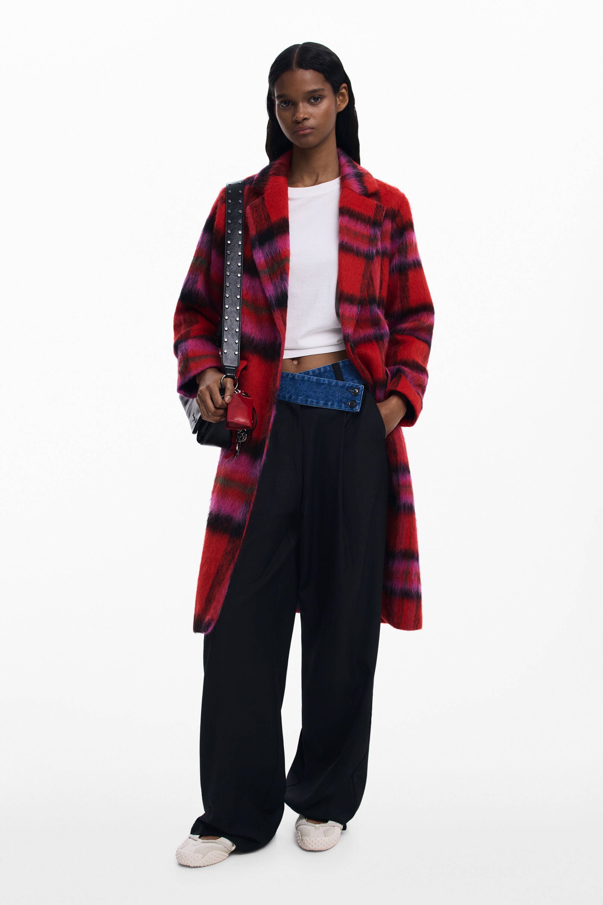 Desigual Rode tartan jas - RED