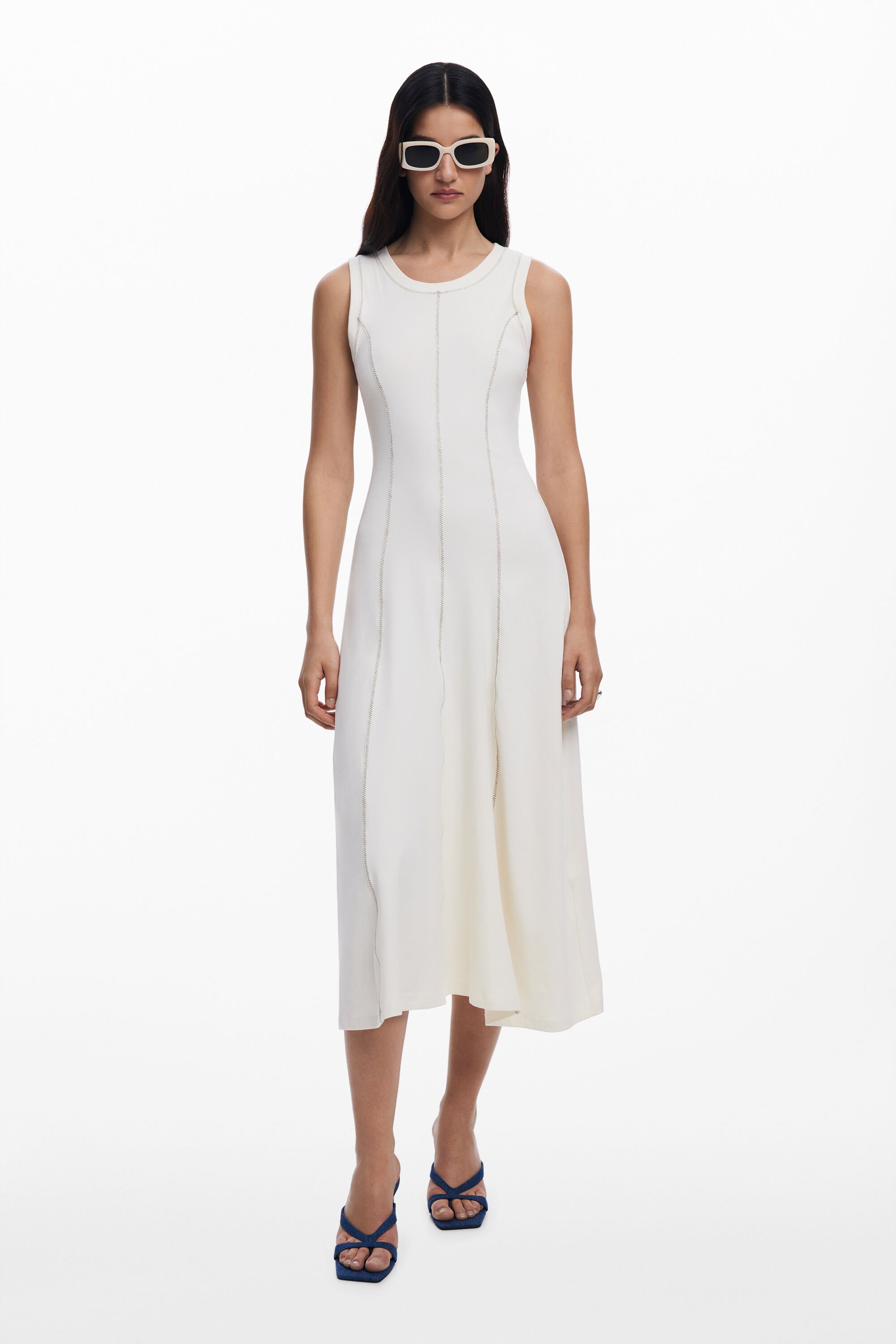 Desigual Jurk met stiksels - WHITE