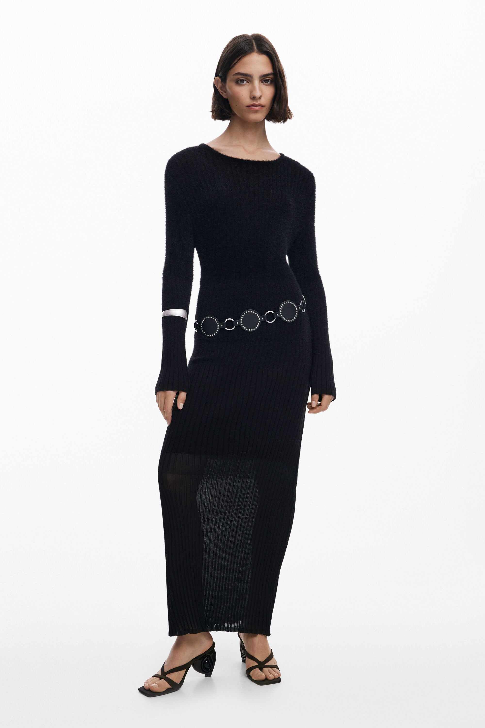 Desigual Jurk met transparante stof - BLACK