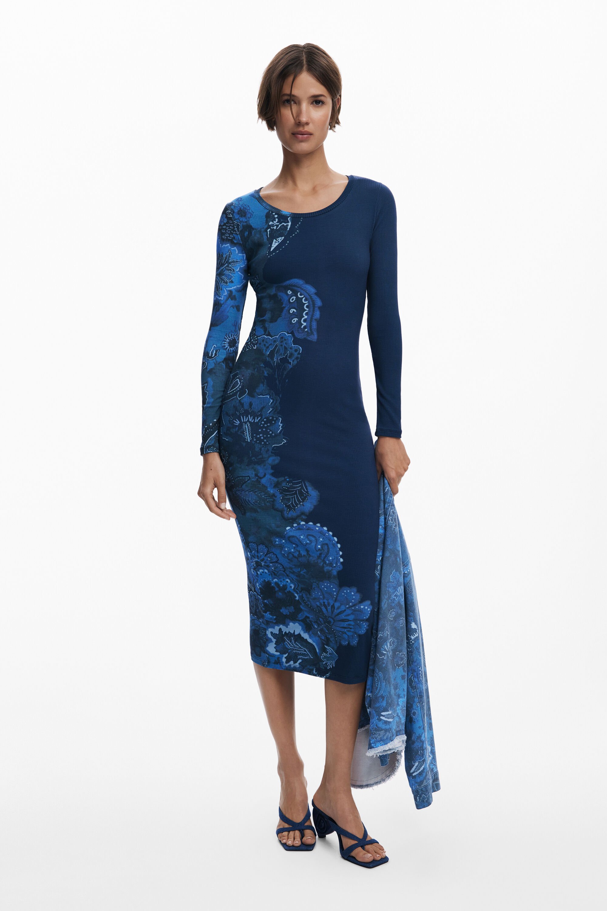 Desigual Nauwsluitende jurk met mandala's - BLUE