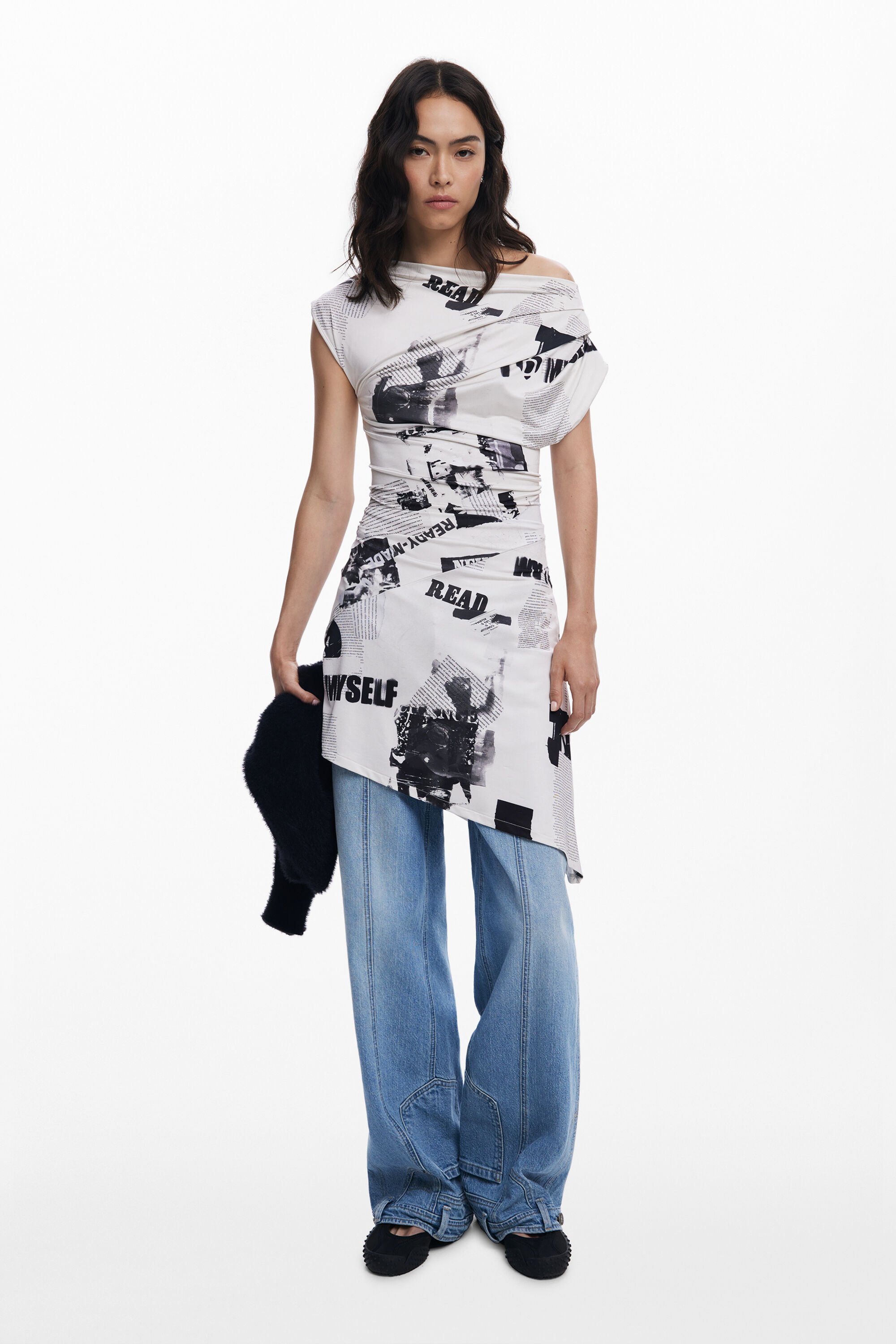 Desigual 2-in-1 krant jurk - BLACK
