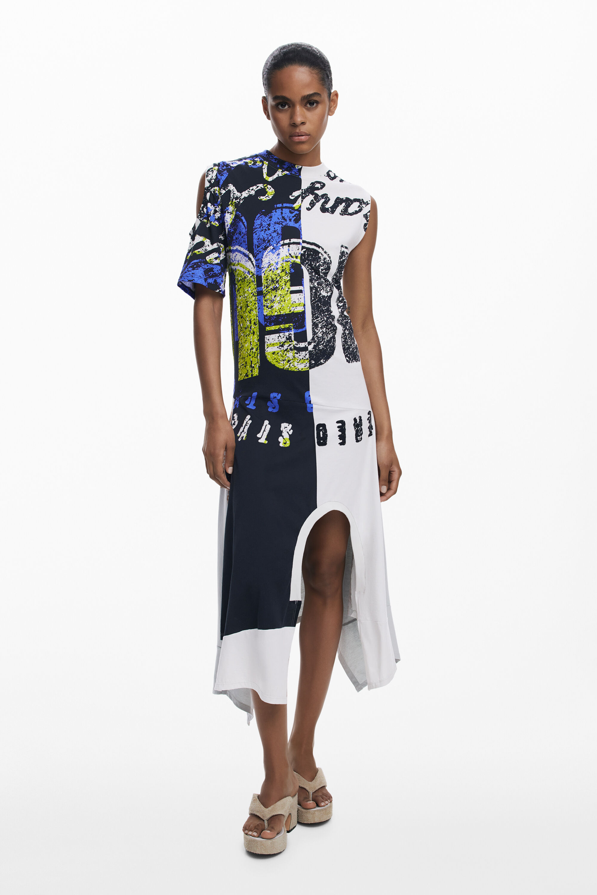 Desigual Asymmetrische jurk - BLACK