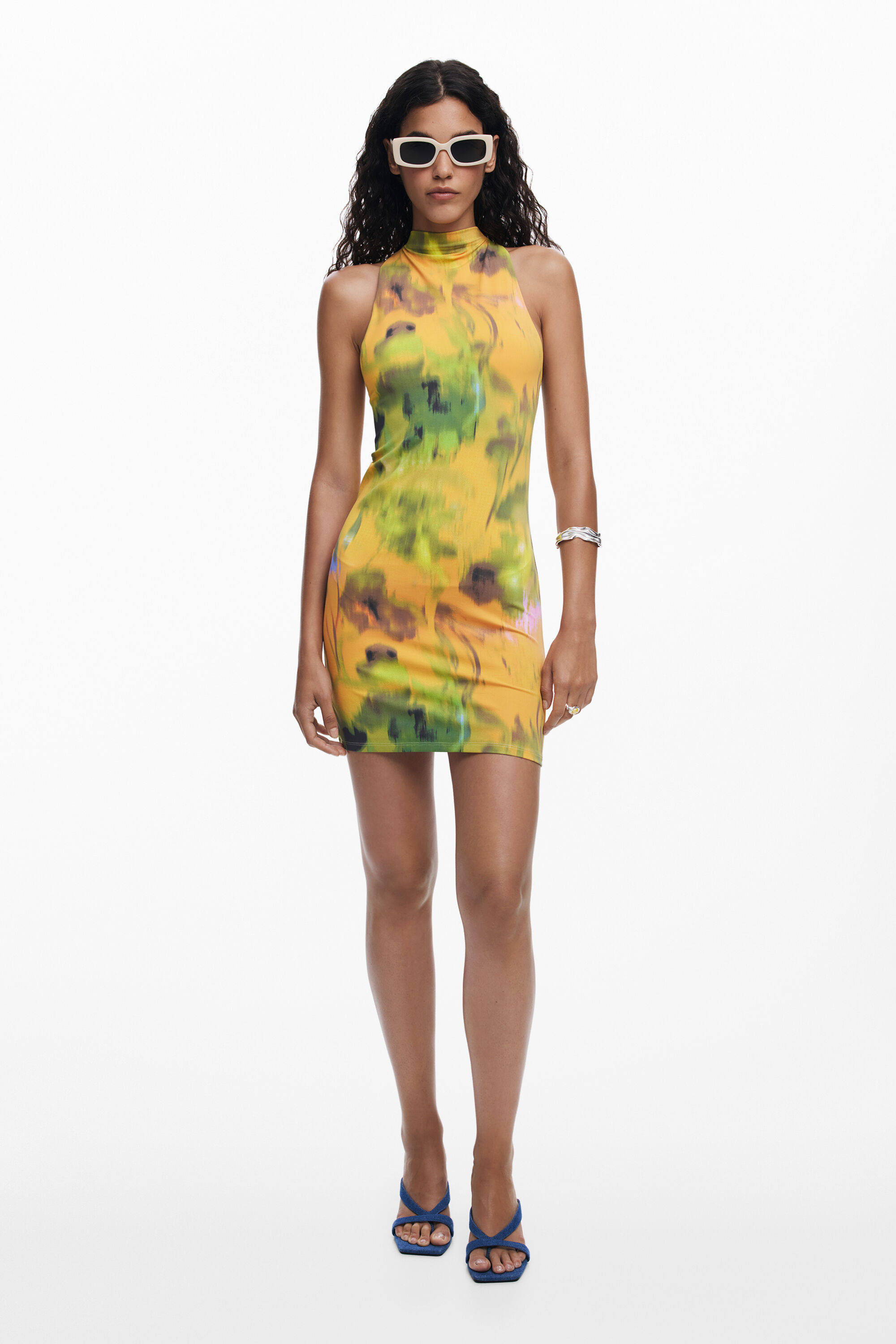 Desigual Verlopen korte jurk - YELLOW